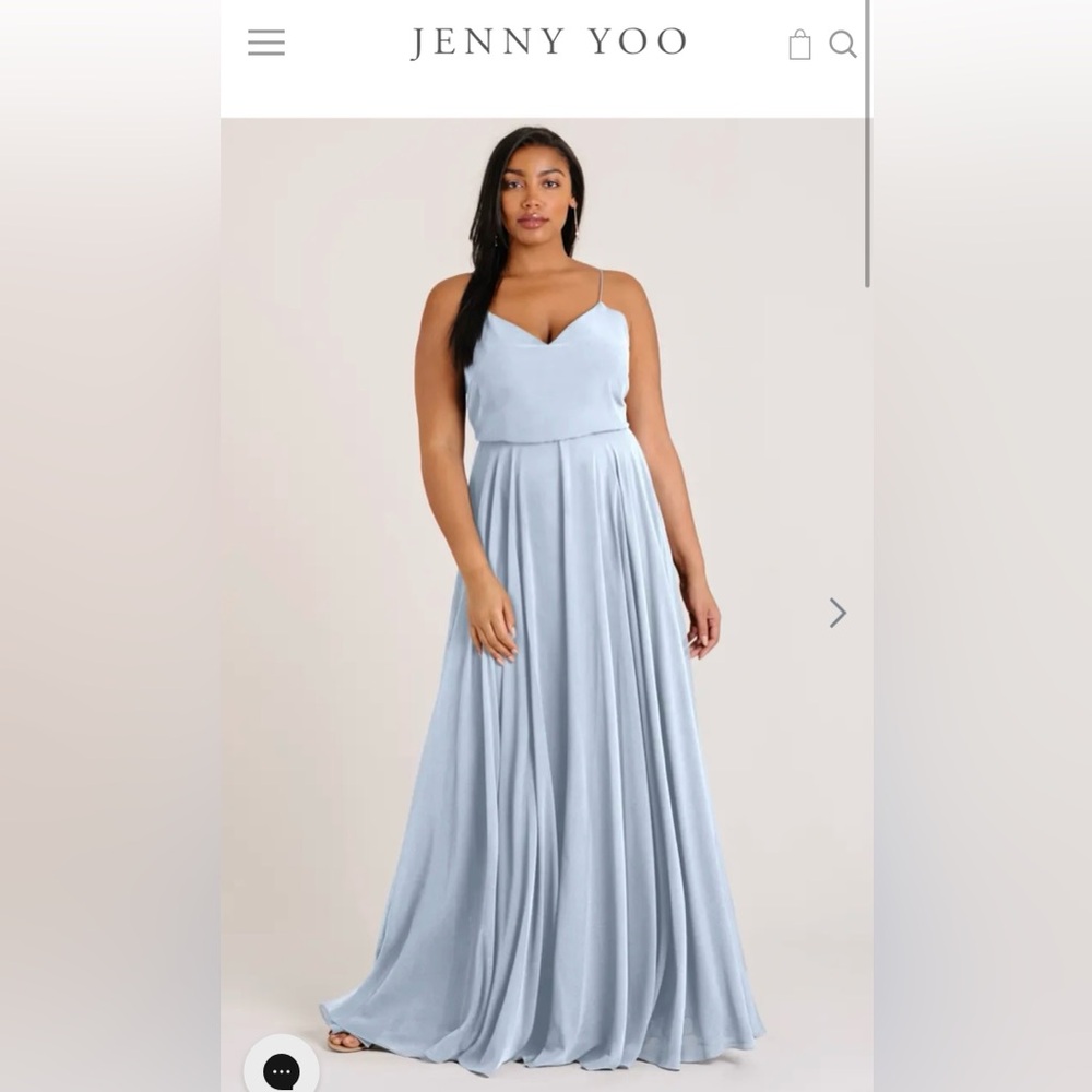 Jenny Yoo Light Blue Spaghetti Strap Gown